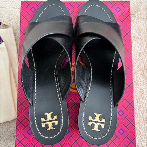 Tory Burch Montrose 55MM Mule Monark Vachetta Women's Shoes Size 9 Black - Picture 7 of 14